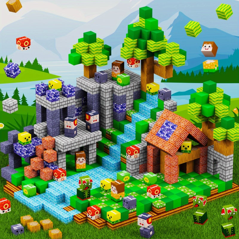 Magnetic Building Blocks - Build Fun toy, Magnetic Building Blocks for Children STEM Sensory Outdoor Toys, Suitable for Children Aged 3 and Above, 4-6, 6-8, 5-7