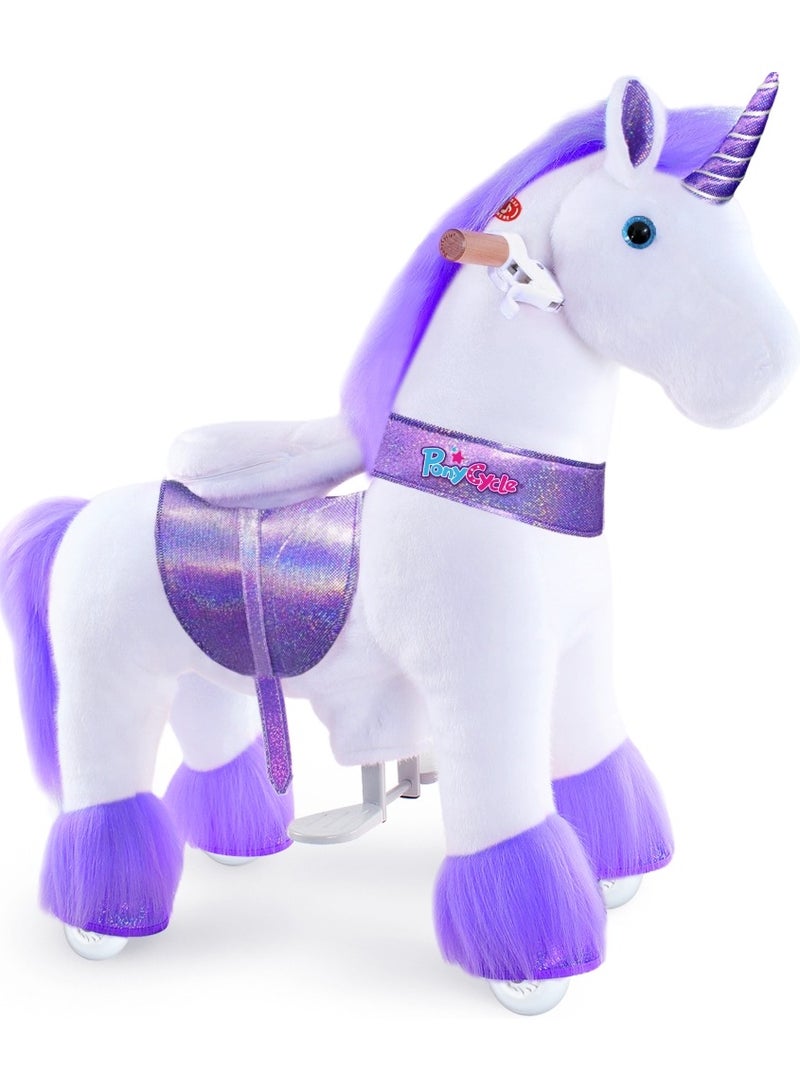 PonyCycle Official Licensed Kids Riding Horse Toy No Battery No Electricity Indoor and Outdoor best Gift for Kids 3 to 5 years - Small Unicon - Image 1