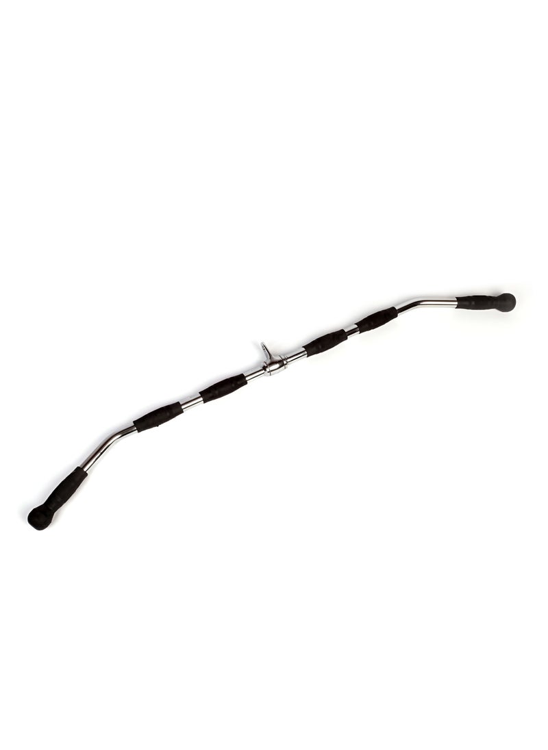 Generic PUMP-KING Barbel Machine Cable Attachment Pro Grip Revolving Non Slip Handle Bar Pro Grip Revolving pull down Lat Bar-Silver, for Bicep Tricep  - Image 1