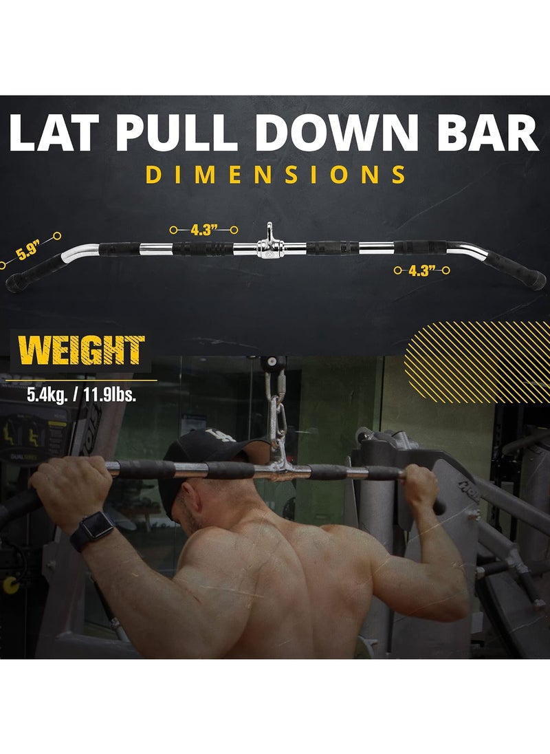 Generic PUMP-KING Barbel Machine Cable Attachment Pro Grip Revolving Non Slip Handle Bar Pro Grip Revolving pull down Lat Bar-Silver, for Bicep Tricep  - Image 3