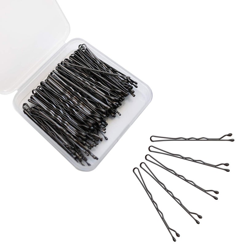 ScivoKaval Bobby Pins Bulk Silver Gray 100 Count Hair Bob Pins Bulk in a Case Box Tub