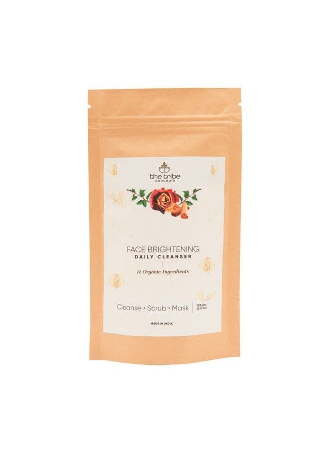 The Tribe Concepts - Face Brightening Daily Cleanser 3In1 Cleanser Scrub & Mask Instant Brightening Glow And Tan Removal For All Skin Type 100% Chemical Free & Natural 100 Gm (Kraft Paper Packing) - Image 1