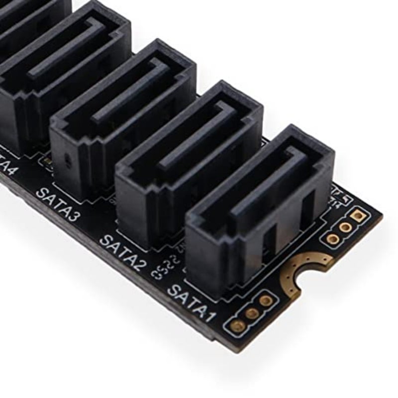 M2 NGFF NVME M-Key PCI Express إلى SATA 3.0 6Gbps 6 منافذ محول محول بطاقة تمديد القرص الصلب - Image 5