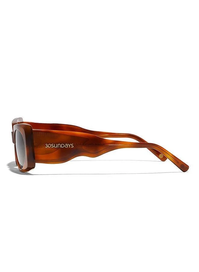 30Sundays 30Sundays PIPER,Women Sunglasses, Rectangle Sunglasses, UV Protection: UV400 (Brown,Green)