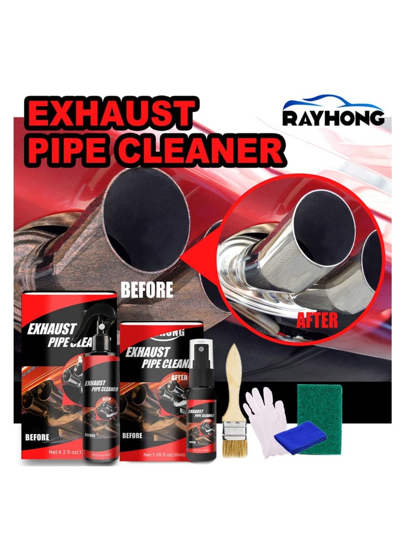 Generic Rust Removal and Car Cleaning Kit, Metal Surface Rust Remover Spray, Car Exhaust Pipe Cleaner and Maintenance Set with Brush, Gloves, Towel, Sponge for Cars and Motorcycles  - Image 2