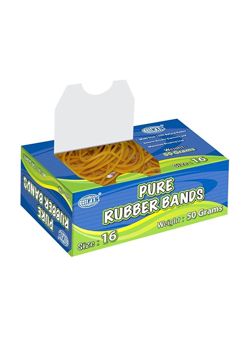 FIS 12 Boxes FIS Pure Rubber Bands, Size 16 Yellow - FSRB50/16N - Image 2