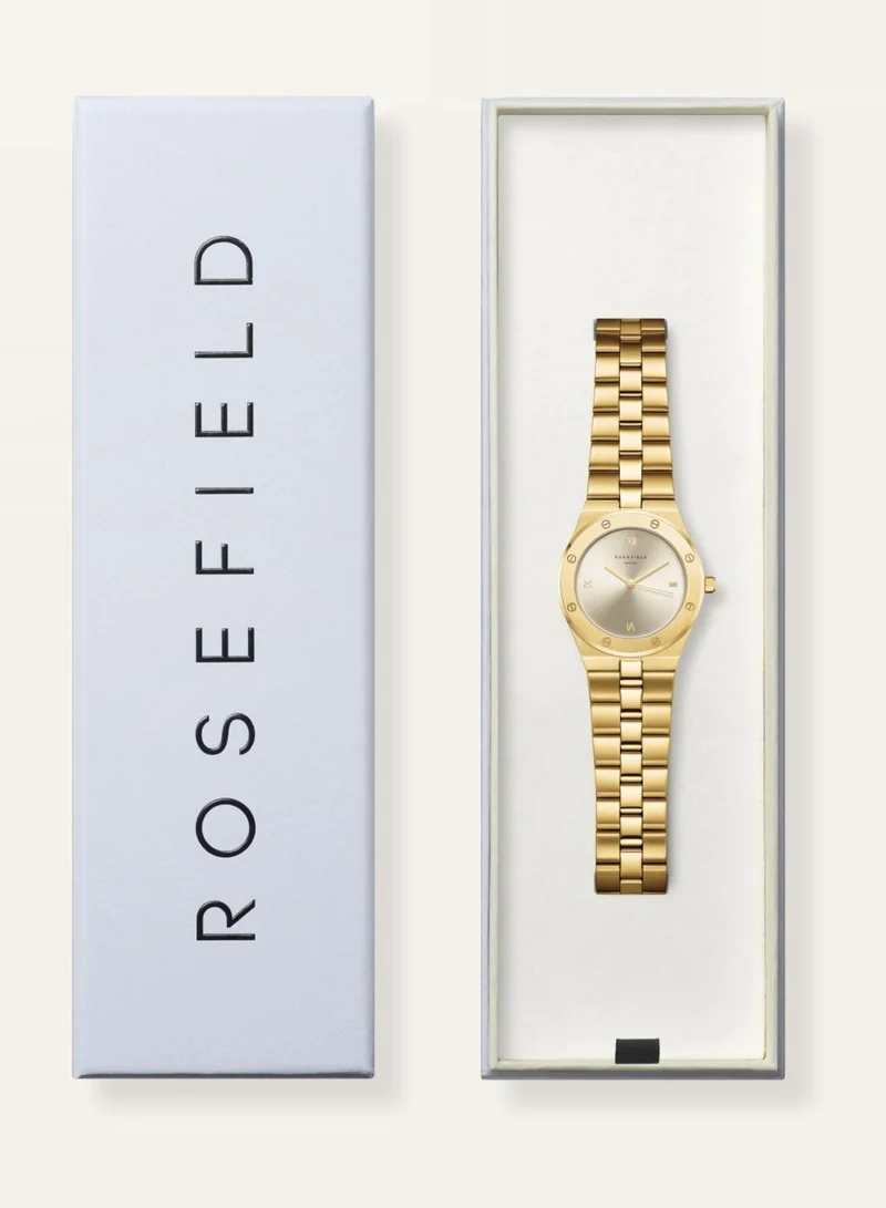Rosefield  Women's Rose Round Analogue Watch, Cream Sunray Dial, Gold Steel Bracelet for Women | Best Price UAE
