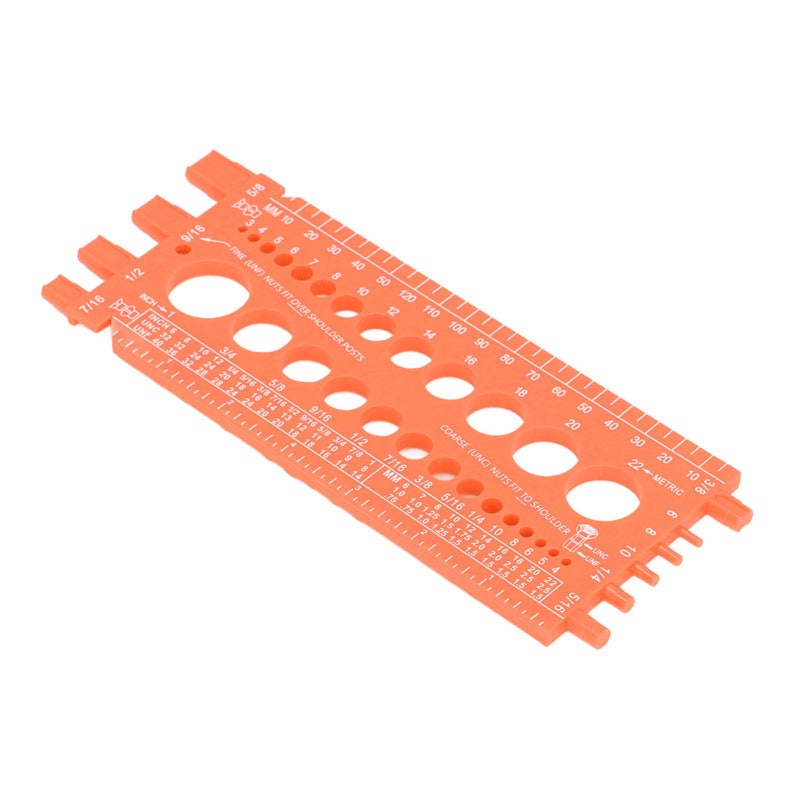 Nut Bolt Screw Gauge Multi Functional Inch Metric Quick Identification Nut Bolt Thread Checker for Workshop Garage Orange - Image 3
