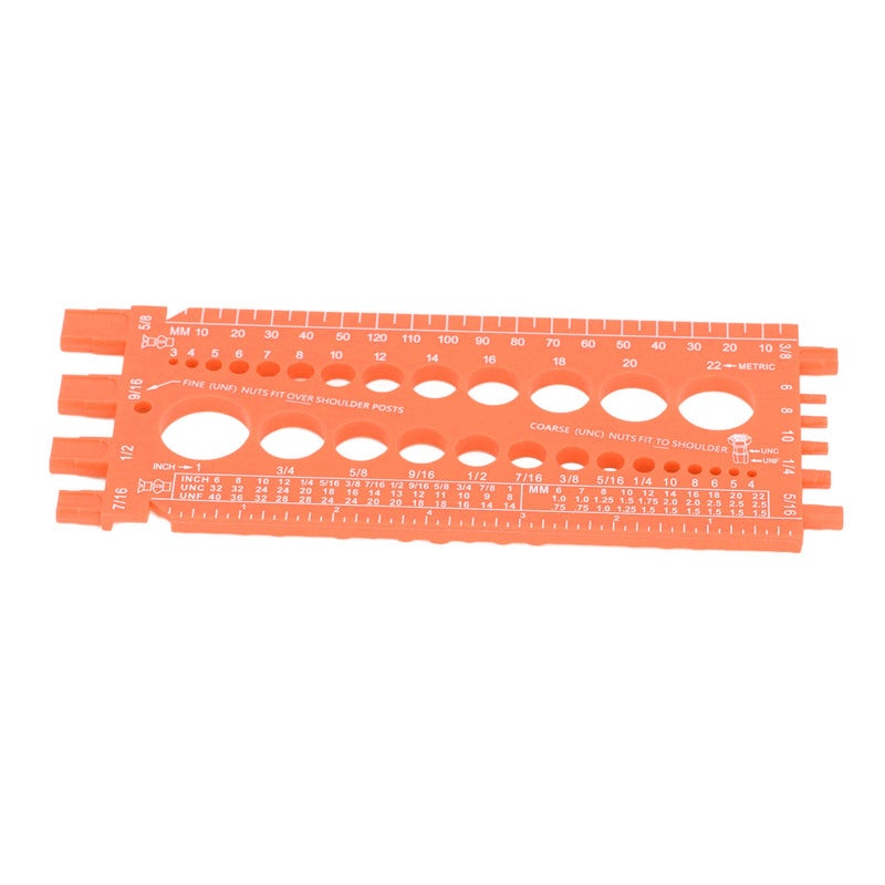 Nut Bolt Screw Gauge Multi Functional Inch Metric Quick Identification Nut Bolt Thread Checker for Workshop Garage Orange - Image 4