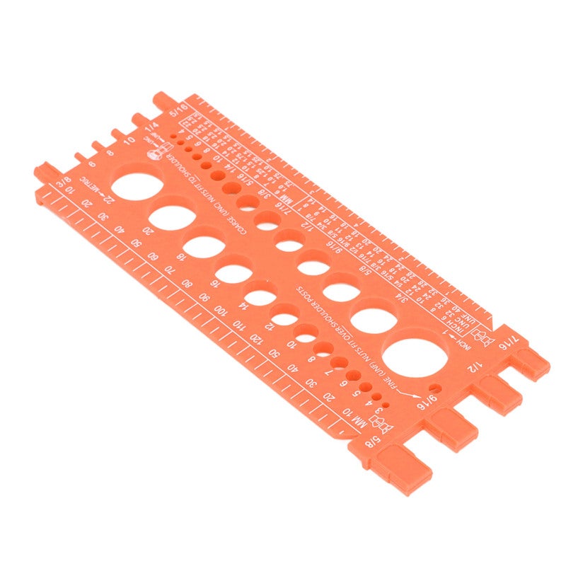 Nut Bolt Screw Gauge Multi Functional Inch Metric Quick Identification Nut Bolt Thread Checker for Workshop Garage Orange - Image 5