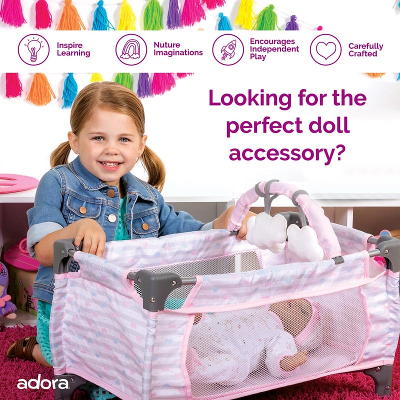 Adora Pink Deluxe Doll Pack-N-Play, Crib & Changing Table Set, Includes Storage Box, Holds Most Dolls up to 20' for Ages 3+ - Image 3