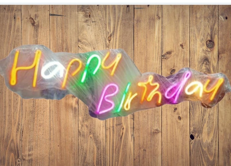 Opulent happy birthday light multicolored neon LED light Size 24 x 8 Inch  - Image 2