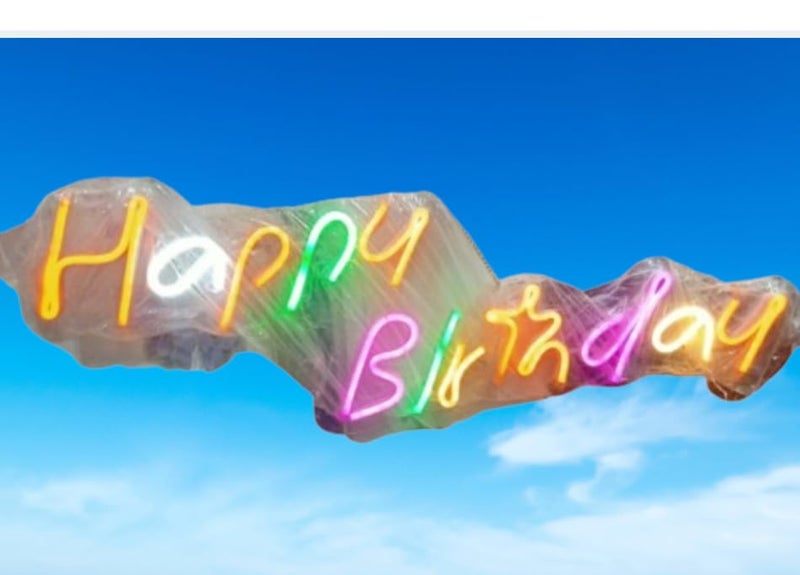 Opulent happy birthday light multicolored neon LED light Size 24 x 8 Inch  - Image 3