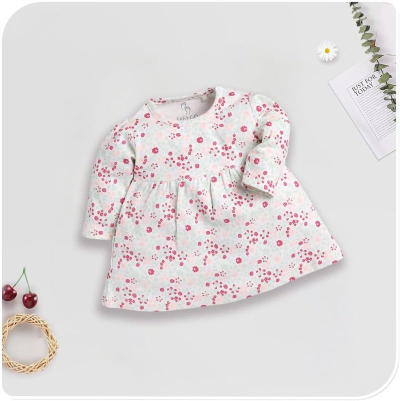 BABY GO Full Sleeve Regular Round Neck A Line Frocks for Baby Girls (Pack of 2) - Image 2