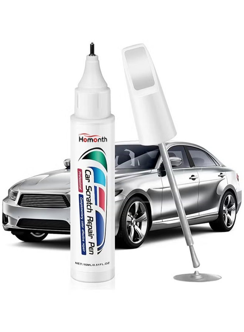 Homonth Car Scratch Repair Pen，Car Paint Scratch Removal Pen, Car Touch Up Paint，Erase Vehicle Scratches，Quick And Easy Repair，Suitable For All Kinds Of Cars （silver，15ml） - Image 1