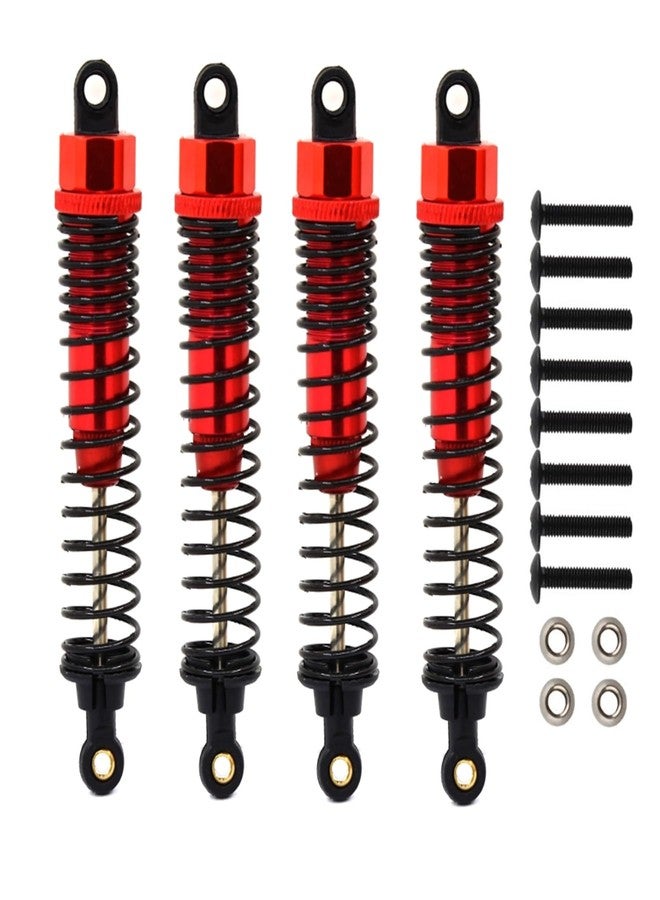 Dantenron 4Pack 1/10 RC Truck Car Adjustable Shock Absorber Damper 108004 Upgrade Parts 108mm Oil 108mm Oil Adjustable Alloy Aluminum Shock For 1:10 HSP 94188 94108 94111 Redcat Volcano (Red) - Image 1
