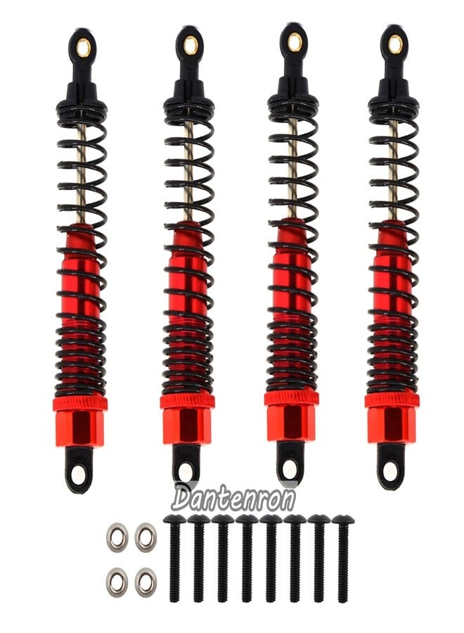 Dantenron 4Pack 1/10 RC Truck Car Adjustable Shock Absorber Damper 108004 Upgrade Parts 108mm Oil 108mm Oil Adjustable Alloy Aluminum Shock For 1:10 HSP 94188 94108 94111 Redcat Volcano (Red) - Image 3