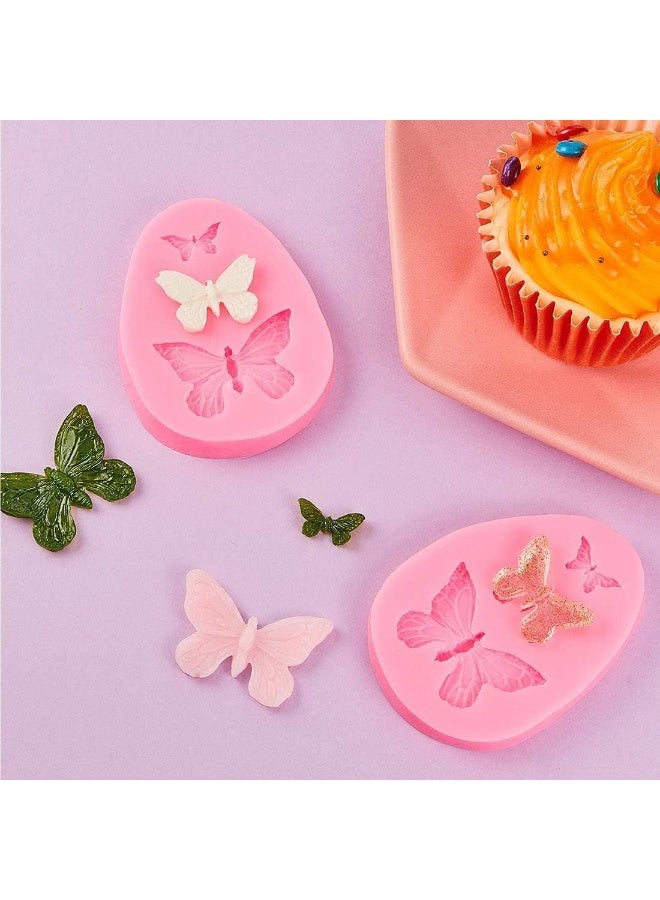2 Pcs Butterfly Silicone Fondant Mold, Cake Jelly Molds, Chocolate Mould, Silicone Fondant Candy Cake Baking Mold, Kitchen Baking Tool, Cupcake Decoration Tool, for Cake Decorating - Image 5