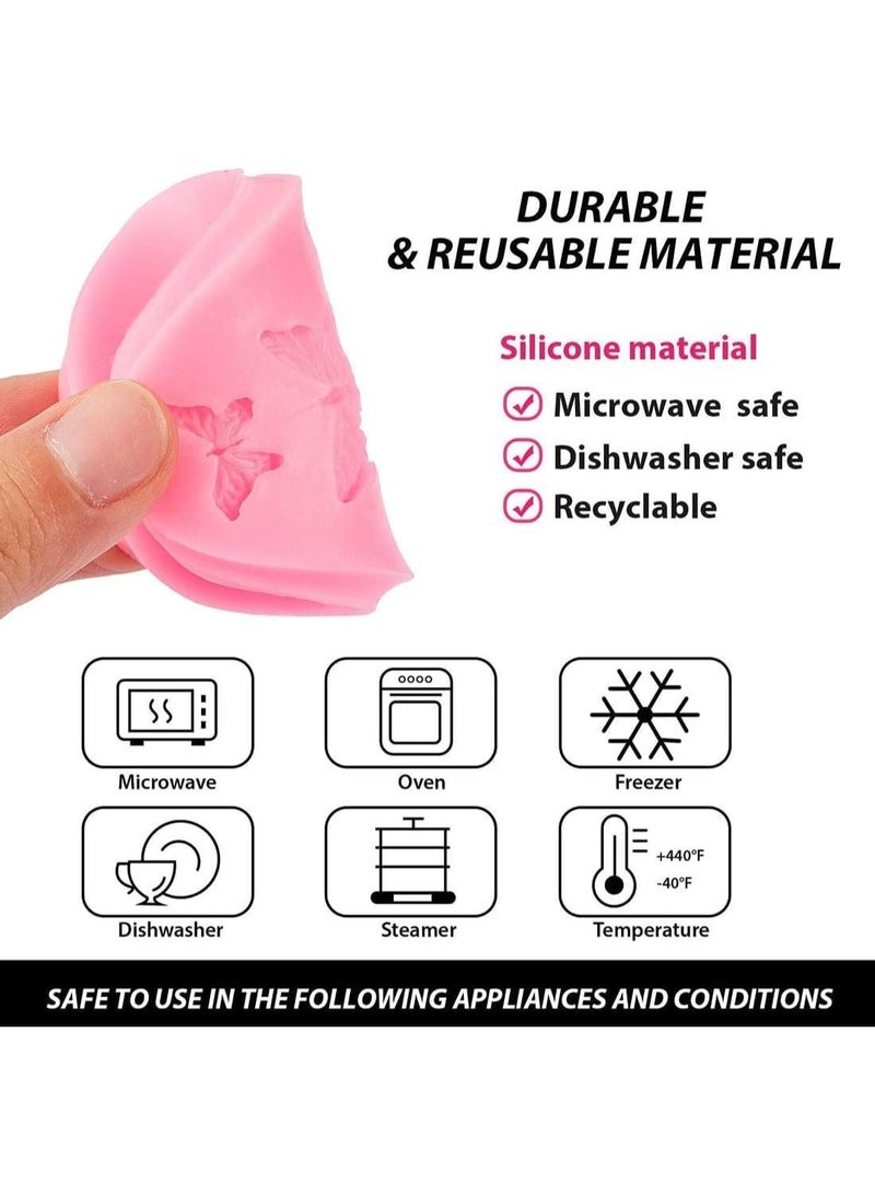 2 Pcs Butterfly Silicone Fondant Mold, Cake Jelly Molds, Chocolate Mould, Silicone Fondant Candy Cake Baking Mold, Kitchen Baking Tool, Cupcake Decoration Tool, for Cake Decorating - Image 4