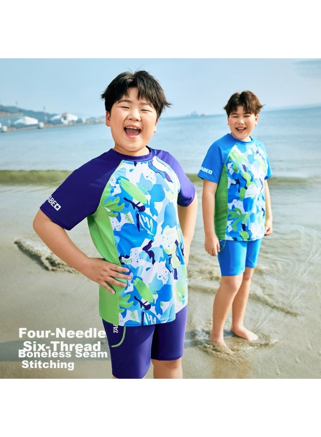 TABE Xiaozhu Toni Boys' Swimwear, Chlorine-resistant, Quick-drying, Children's Swimsuit, For Ages 6-12, Youth Swimwear, Two-piece, For Older Children - Image 3