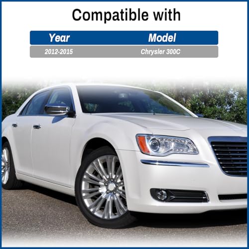 GTOWNWORKS 64mm 2.52in Wheel Center caps for Chrysler 300c Generation 2 2012 to 2015, Tercel Mustang Wheel Center Hubcaps, Chrome Center Cover Replacement, 4 Pack - Image 2