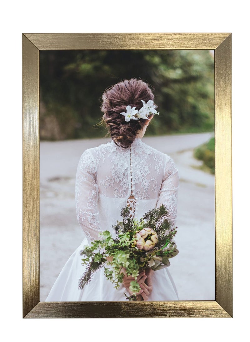 Lumina Photo Frame PVC A4 Picture Photo Frames Golden (Photo Not Included) - Image 1