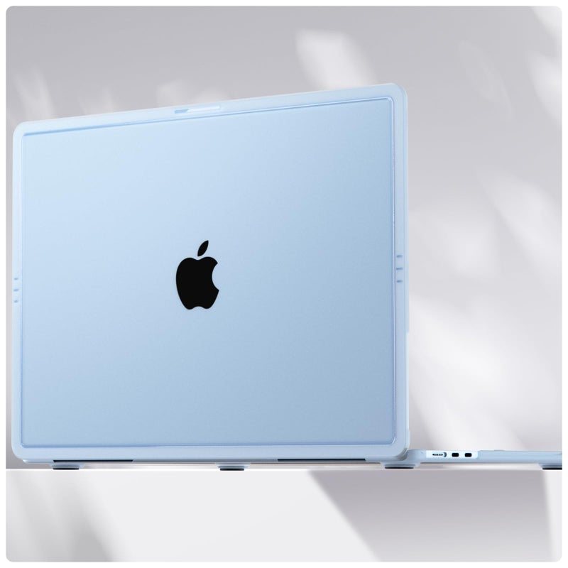 Soonjet CrackGuard for MacBook Air 15 inch Case | M4 M3 M2 2026 2025 2024 2023 | Anti-Crack Upgrade |100% Match Official Color | Hard Shell Laptop Cover | A3241 A3114 A2941 | Sky Blue Clear - Image 1