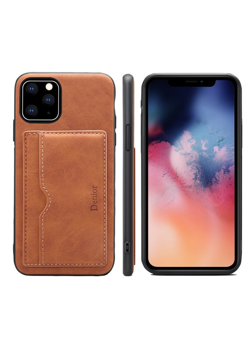 Denior Suitable for iPhone11 retro matte imitation cowhide card holder phone case, Apple 11 protective case  - Image 2