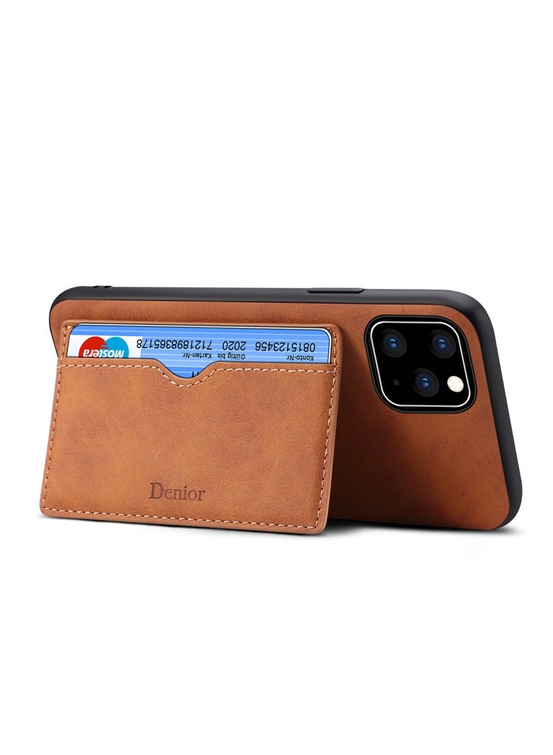 Denior Suitable for iPhone11 retro matte imitation cowhide card holder phone case, Apple 11 protective case  - Image 3