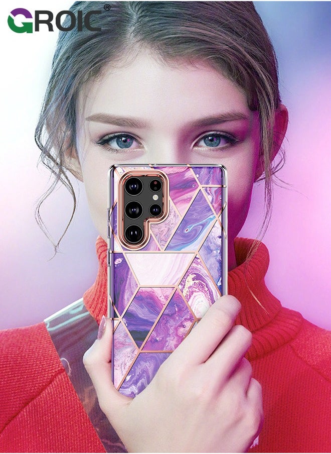 GROIC - Designed for Samsung Galaxy S24 Ultra 6.8" Case, Full Body Rugged Case with Built-in Touch Sensitive Anti-Scratch Screen Protector, Stylish Marble Shockproof Protective Phone Case Slim Thin Cover - Image 1