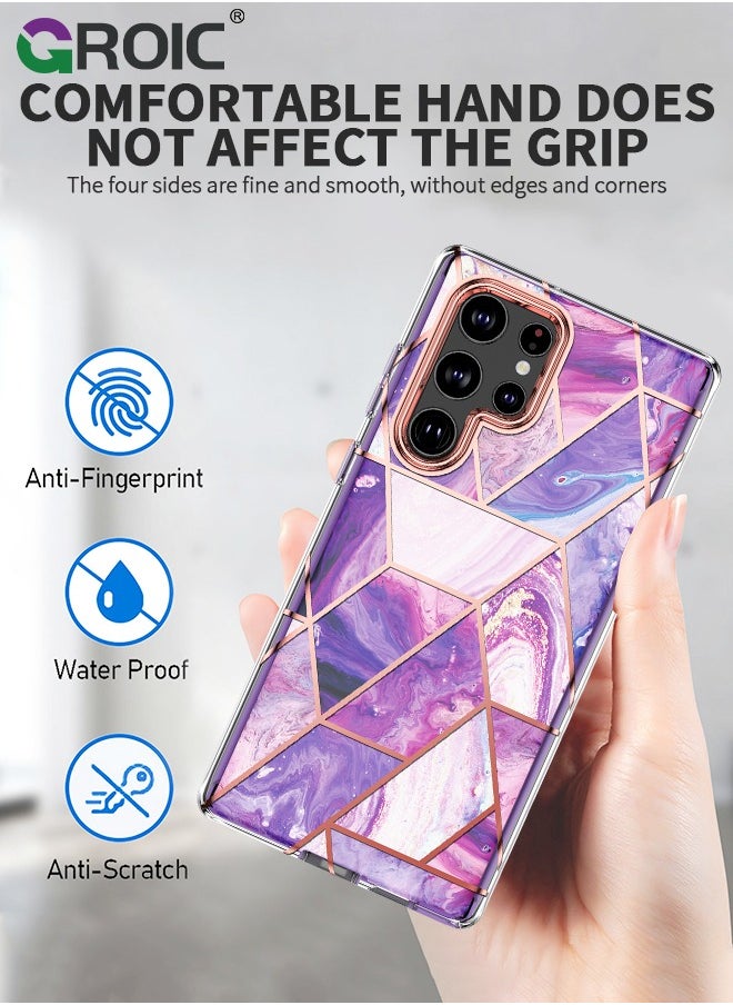 GROIC - Designed for Samsung Galaxy S24 Ultra 6.8" Case, Full Body Rugged Case with Built-in Touch Sensitive Anti-Scratch Screen Protector, Stylish Marble Shockproof Protective Phone Case Slim Thin Cover - Image 1