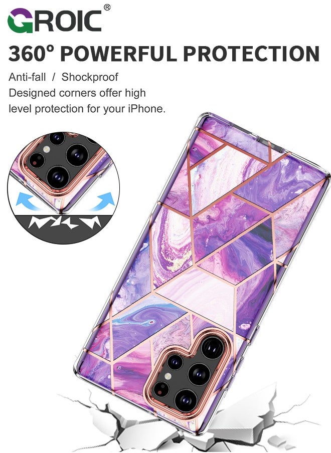GROIC - Designed for Samsung Galaxy S24 Ultra 6.8" Case, Full Body Rugged Case with Built-in Touch Sensitive Anti-Scratch Screen Protector, Stylish Marble Shockproof Protective Phone Case Slim Thin Cover - Image 1