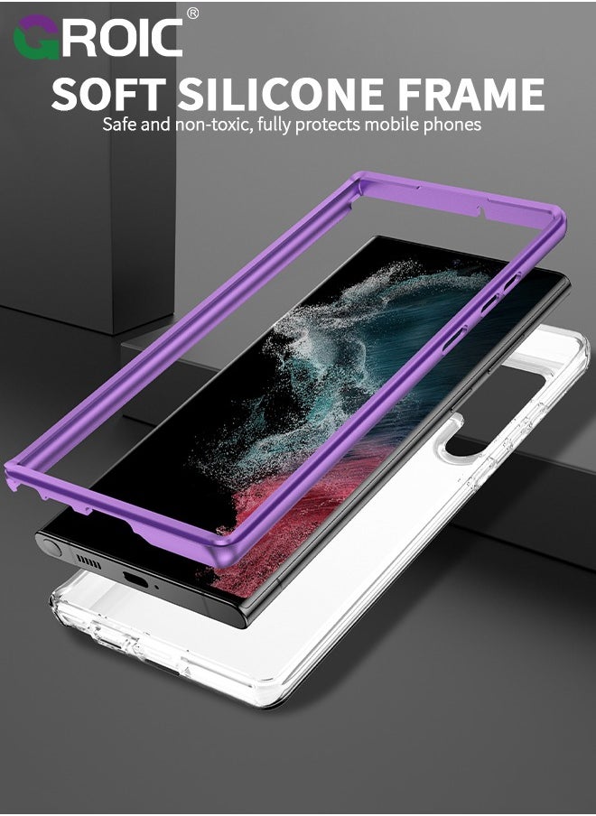GROIC - Designed for Samsung Galaxy S24 Ultra 6.8" Case, Full Body Rugged Case with Built-in Touch Sensitive Anti-Scratch Screen Protector, Stylish Marble Shockproof Protective Phone Case Slim Thin Cover - Image 1