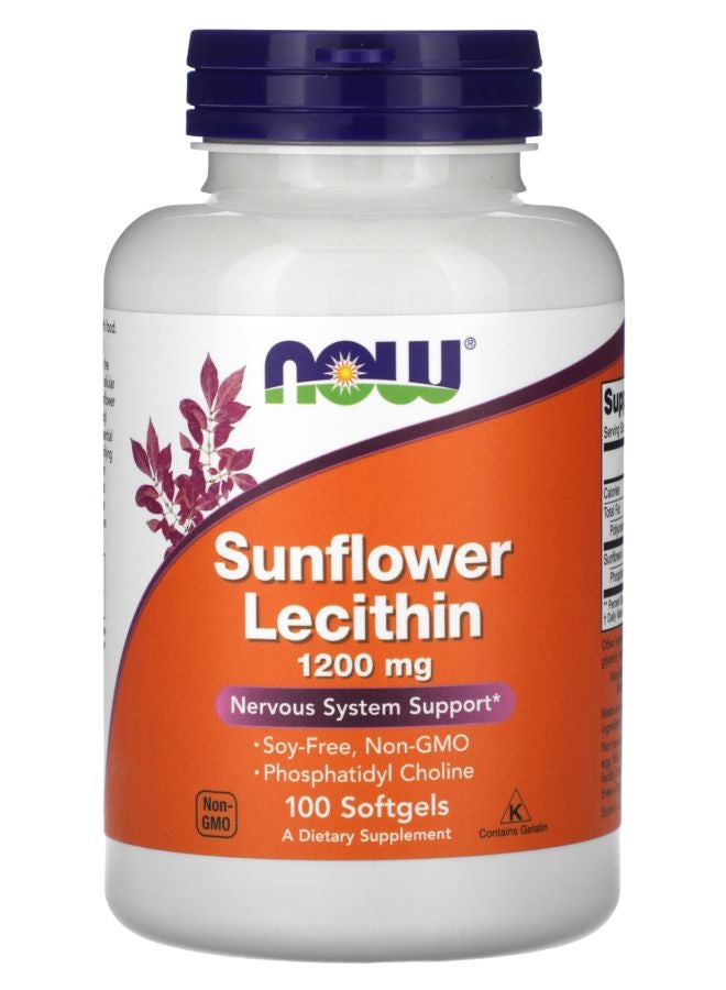 now Sunflower Lecithin 1200 mg 100 Softgels