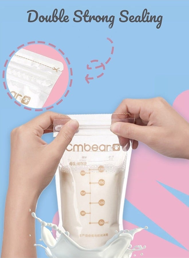 Self Standing Breast Milk Storage Bags With Double Zipper, 30 Count, 220 ML  - Image 3