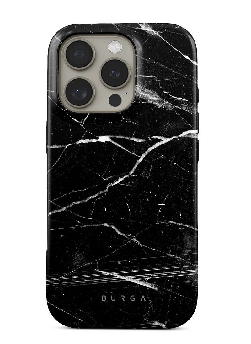 BURGA - Burga iPhone 16 Pro Case, 2 Piece Hard Shell + TPU Interior, Shock Absorption, All Port Accessible, Raised Bezel For Screen & Camera Protection, Never Fading HQ Print, Noir - Image 1