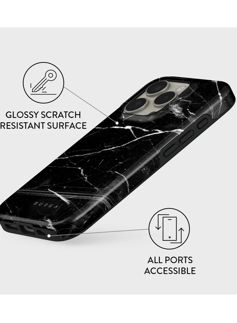 BURGA Burga iPhone 16 Pro Case, 2 Piece Hard Shell + TPU Interior, Shock Absorption, All Port Accessible, Raised Bezel For Screen & Camera Protection, Never Fading HQ Print, Noir