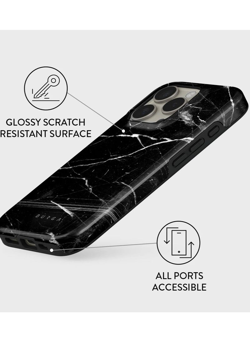 BURGA - Burga iPhone 16 Pro Case, 2 Piece Hard Shell + TPU Interior, Shock Absorption, All Port Accessible, Raised Bezel For Screen & Camera Protection, Never Fading HQ Print, Noir - Image 1