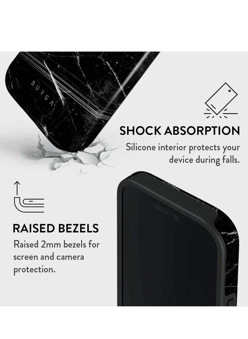 BURGA Burga iPhone 16 Pro Case, 2 Piece Hard Shell + TPU Interior, Shock Absorption, All Port Accessible, Raised Bezel For Screen & Camera Protection, Never Fading HQ Print, Noir