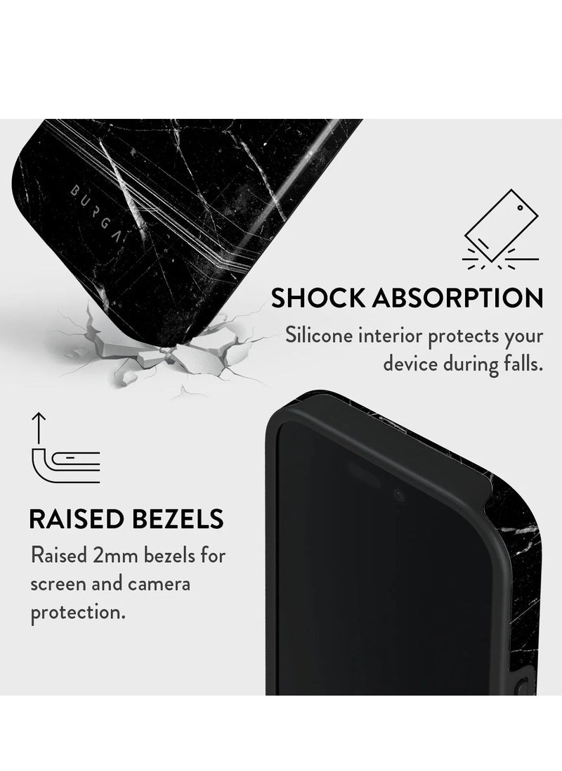 BURGA - Burga iPhone 16 Pro Case, 2 Piece Hard Shell + TPU Interior, Shock Absorption, All Port Accessible, Raised Bezel For Screen & Camera Protection, Never Fading HQ Print, Noir - Image 1