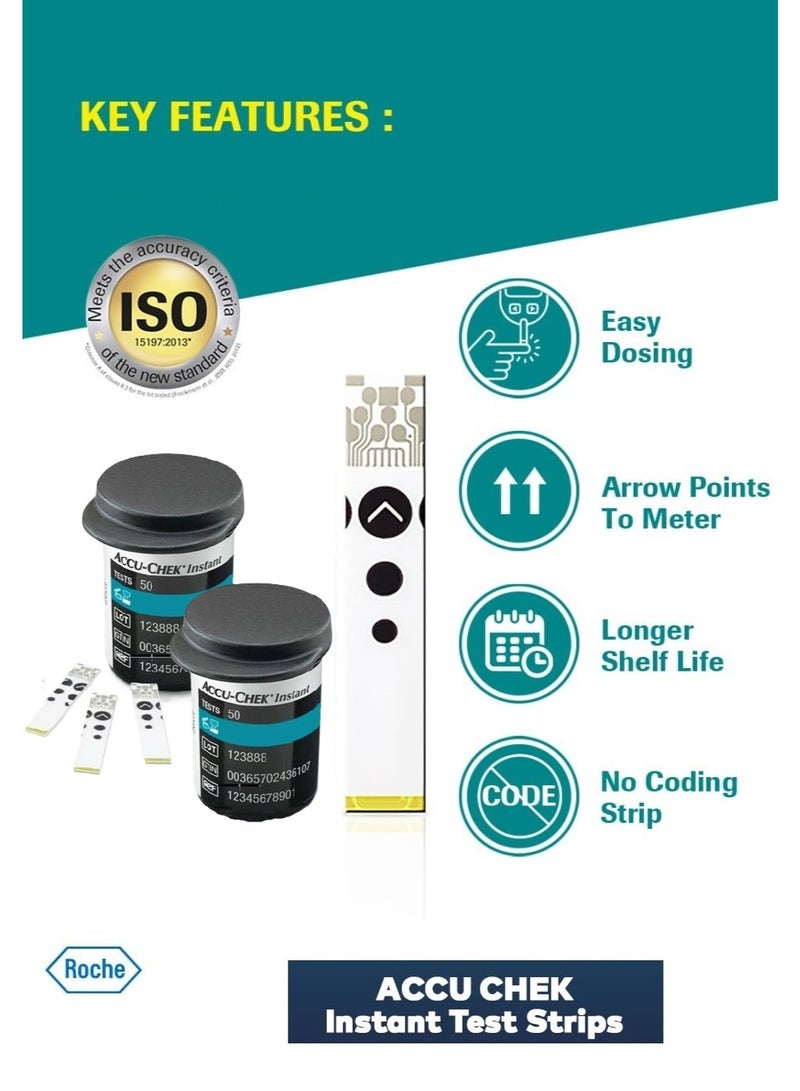 ACCU-CHEK Instant Instant Bundle Blood Glucose Monitoring Kit + 100 Pieces Strips - Image 5