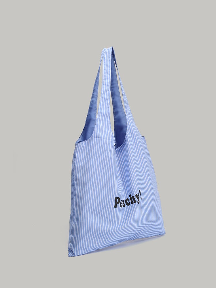 Bag Women'S Single Shoulder Large Capacity Nylon Bag Striped Letter Printed Cloth Bag Simple All-Match Fashionable Small Crowd Bag - Image 4