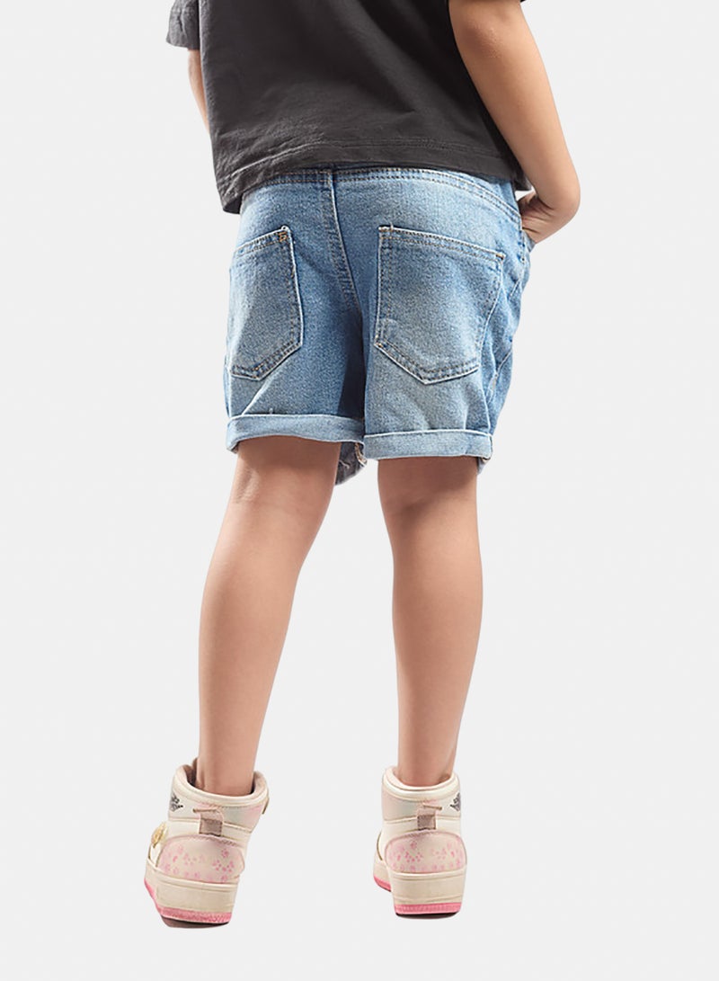 EGY WEAR Girls'Light blue denim shorts - Image 2