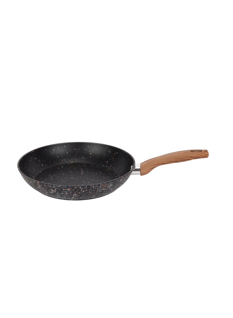 Royalford 30 cm Multistone Frypan- RF12014/ Strong Forged Aluminum Body with Granite Coating and Heat Resistant Wooden Finish Handle/ Induction Bottom, Compatible with Hot Plate, Halogen, Ceramic and Gas Stovetops - Image 1