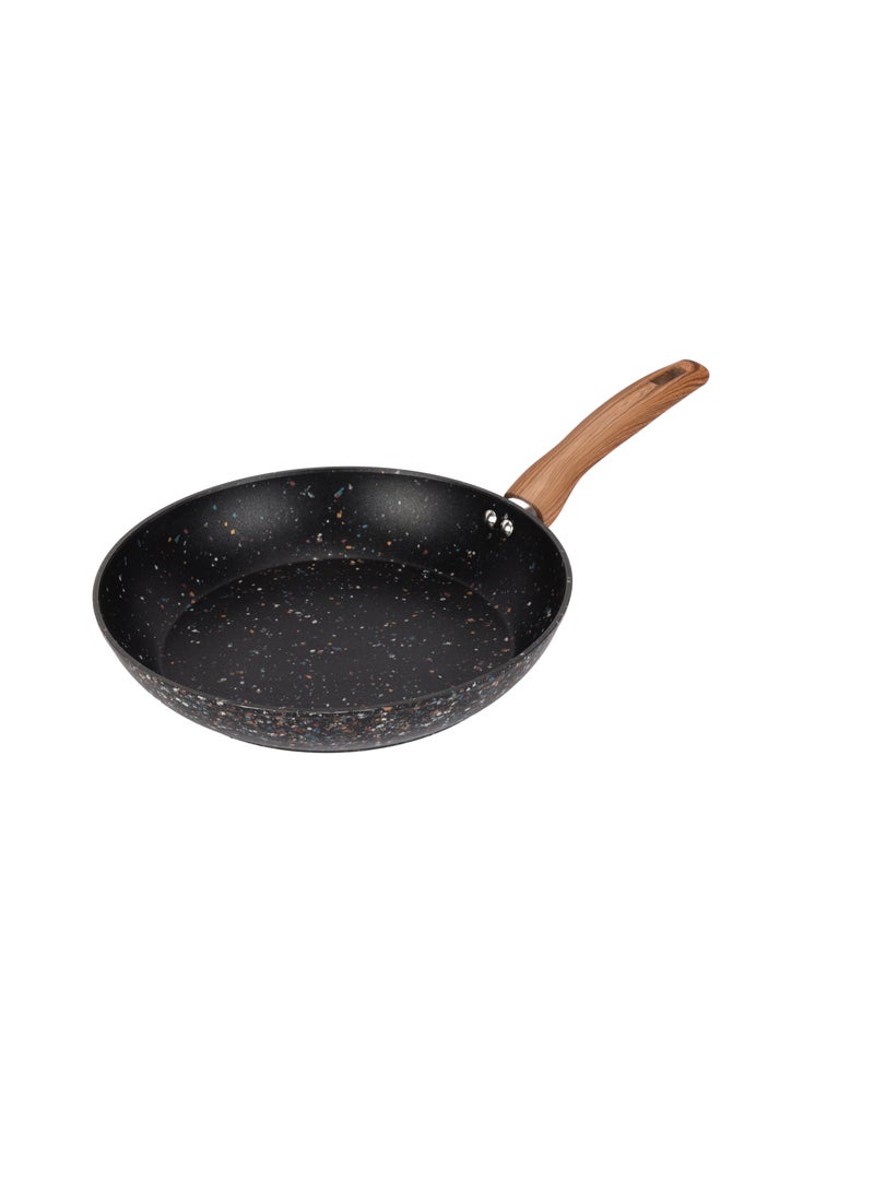 Royalford 30 cm Multistone Frypan- RF12014/ Strong Forged Aluminum Body with Granite Coating and Heat Resistant Wooden Finish Handle/ Induction Bottom, Compatible with Hot Plate, Halogen, Ceramic and Gas Stovetops - Image 2