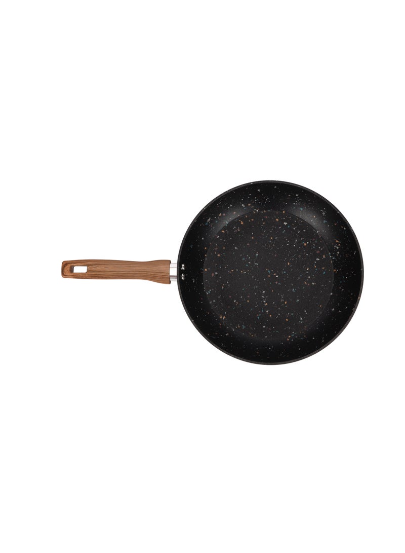 Royalford 30 cm Multistone Frypan- RF12014/ Strong Forged Aluminum Body with Granite Coating and Heat Resistant Wooden Finish Handle/ Induction Bottom, Compatible with Hot Plate, Halogen, Ceramic and Gas Stovetops - Image 3