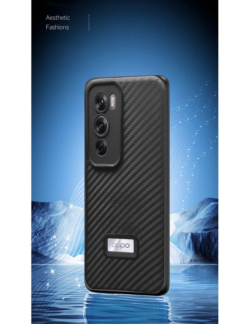 دبليو تيك غطاء حماية من ألياف الكربون والسيليكون السائل لهاتف اوبو رينو 12 5 جي 2024 باللون الأسود - Image 5