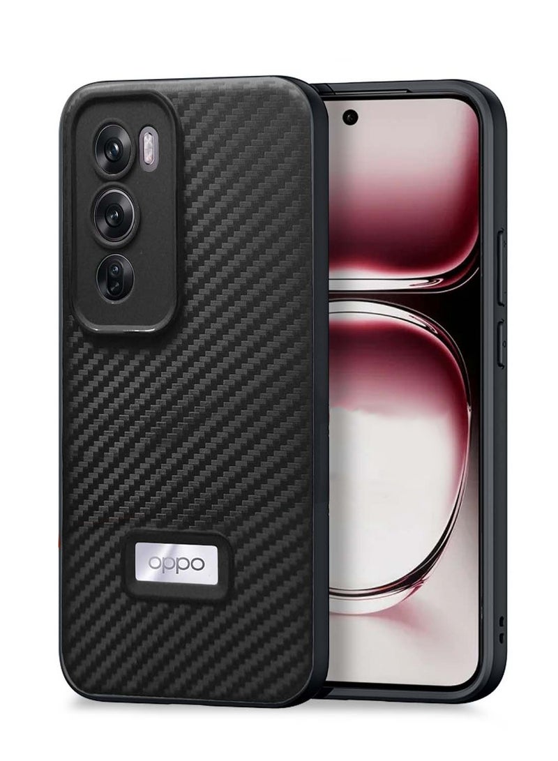 دبليو تيك غطاء حماية من ألياف الكربون والسيليكون السائل لهاتف اوبو رينو 12 5 جي 2024 باللون الأسود - Image 1