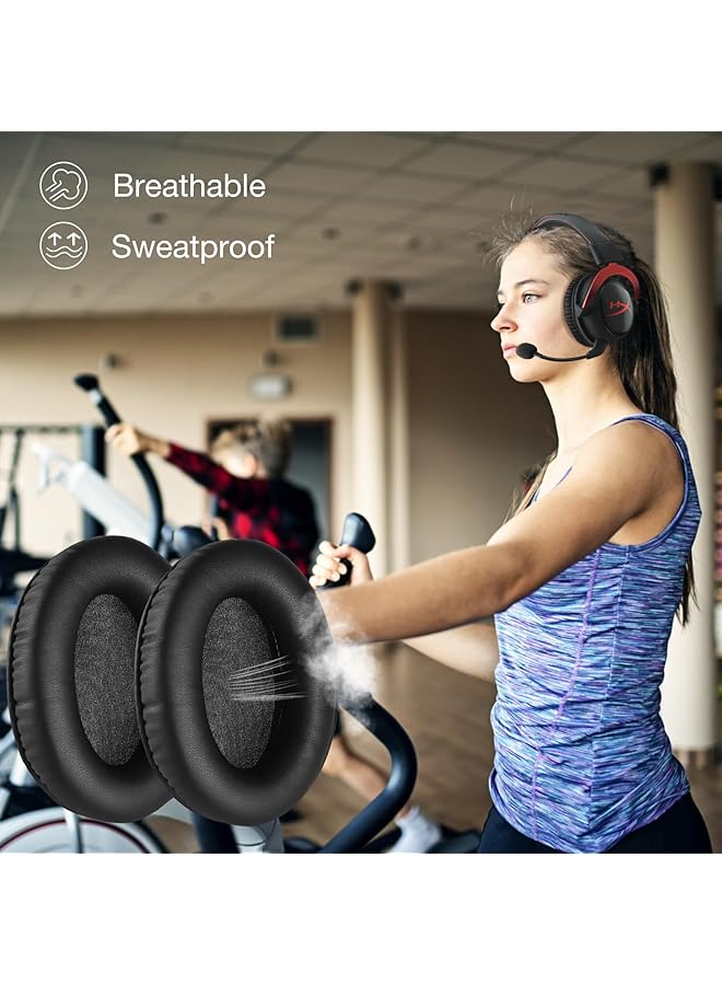 erorex 1 Pair Replacement Ear Pads Compatible With Kingston Cloud 2 Cloud Ii Gaming Headphones With Premium Memory Foam And Protein Leather Black - Image 5