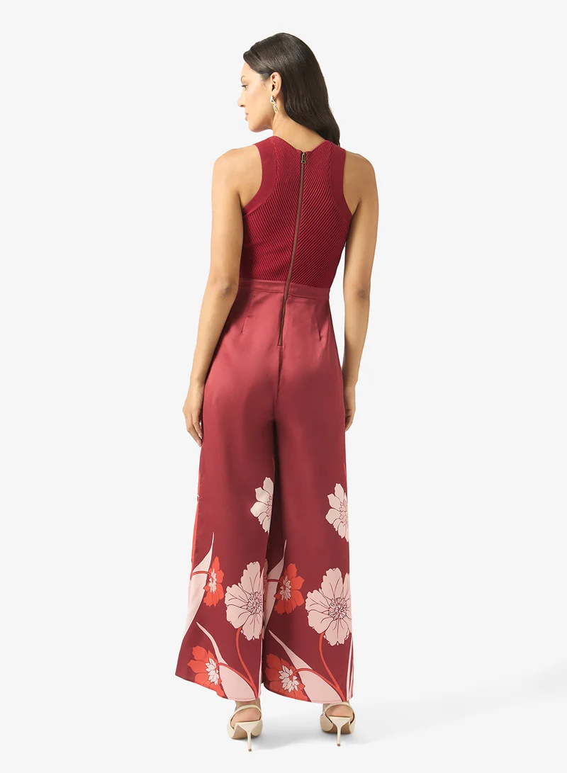 Ted Baker Izeny Knit Bodice Floral Printed Jumpsuit